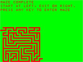 In game image of 3D Maze on the Acorn Atom.