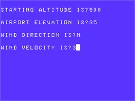 In game image of 747 Flight on the Acorn Atom.