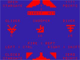 In game image of Stargate Fighter on the Acorn Atom.