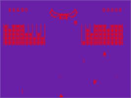 In game image of Swarm on the Acorn Atom.