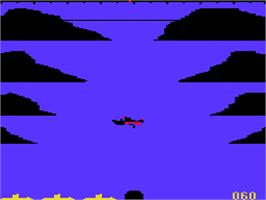 In game image of Torpedo Run on the Acorn Atom.