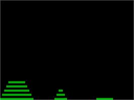 In game image of Towers of Hanoi on the Acorn Atom.
