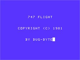 Title screen of 747 Flight on the Acorn Atom.