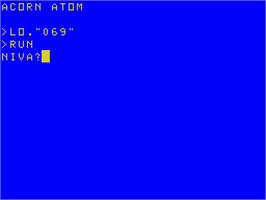 Title screen of Asteroid on the Acorn Atom.