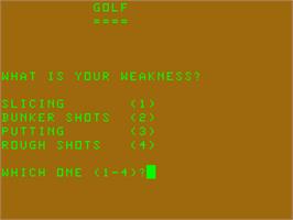 Title screen of Golf on the Acorn Atom.