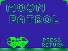 Title screen of Moon Patrol on the Acorn Atom.