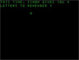 Title screen of Simon on the Acorn Atom.
