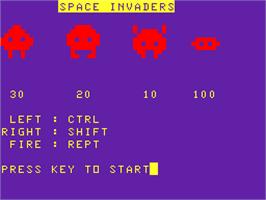 Title screen of Space Invaders on the Acorn Atom.