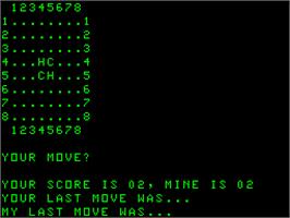 Title screen of Super Othello on the Acorn Atom.