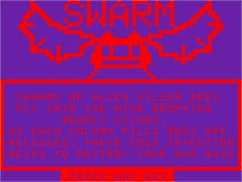 Title screen of Swarm on the Acorn Atom.