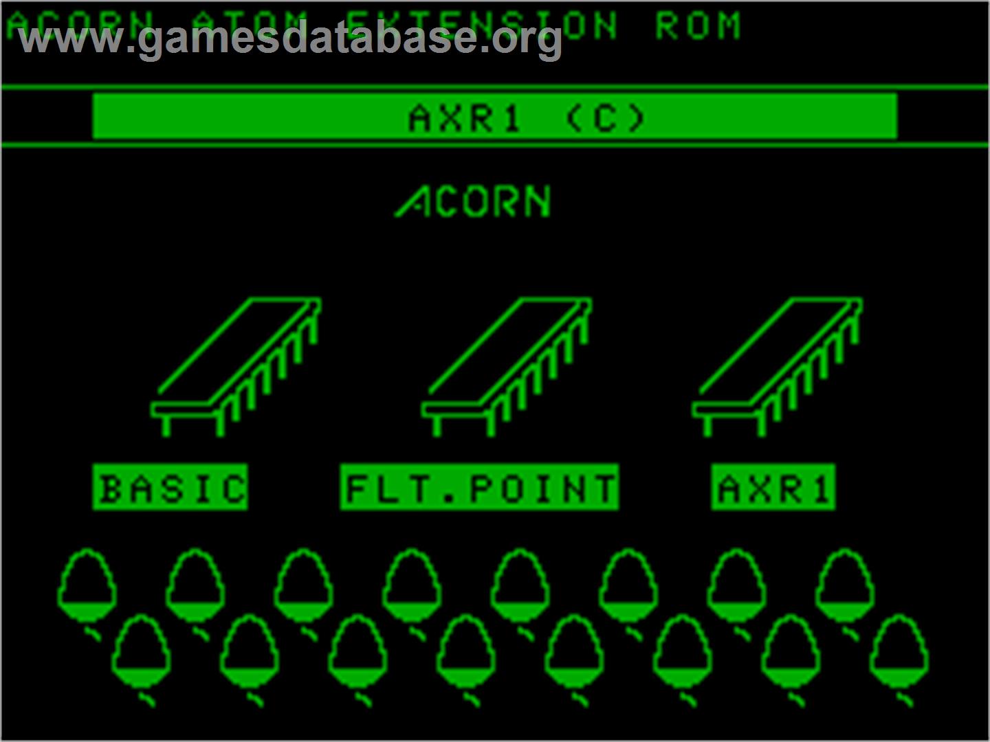 AXR1 Demo - Acorn Atom - Artwork - Title Screen