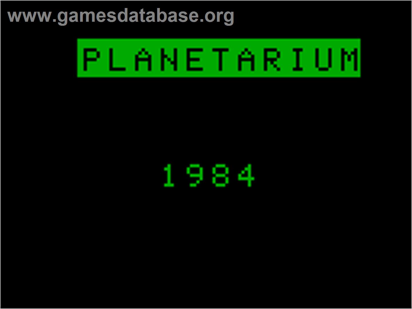 Planetarium - Acorn Atom - Artwork - Title Screen