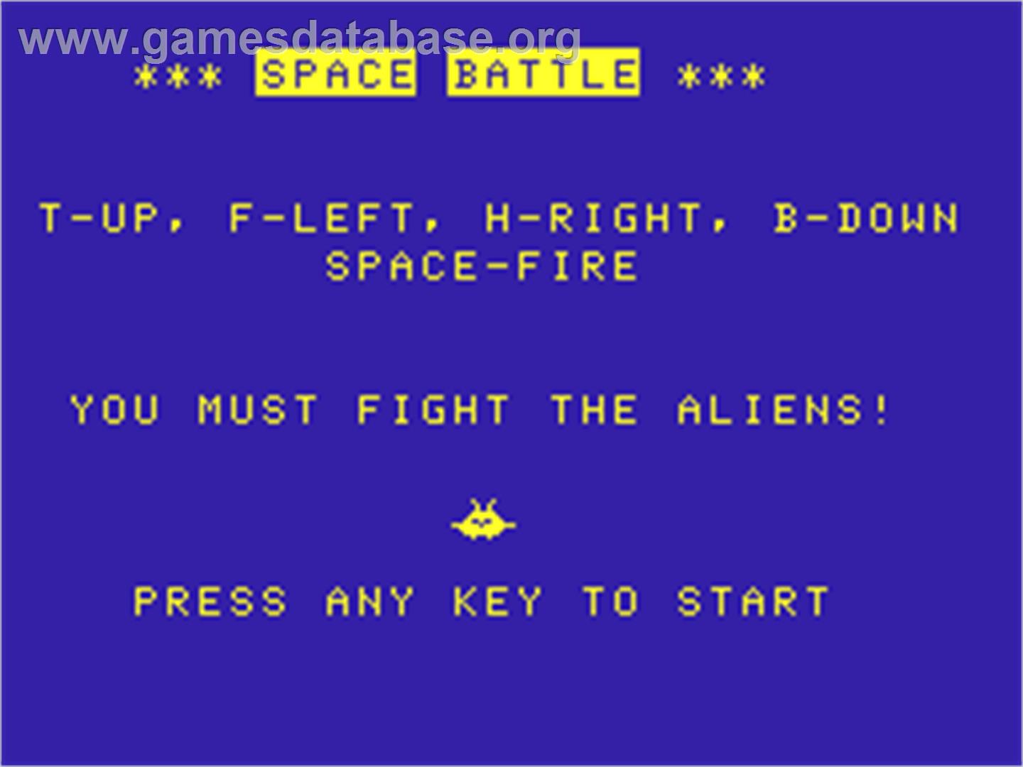 Space Battle - Acorn Atom - Artwork - Title Screen