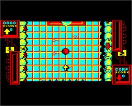 In game image of Ballistix on the Acorn Electron.
