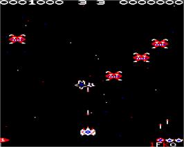 In game image of Galaforce 2 on the Acorn Electron.