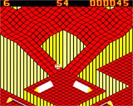 In game image of Gyroscope on the Acorn Electron.