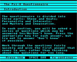 In game image of Know Your Own PSI-Q on the Acorn Electron.