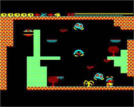 In game image of Pandemonium on the Acorn Electron.