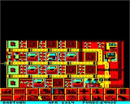 In game image of Sim City on the Acorn Electron.