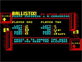 Title screen of Ballistix on the Acorn Electron.