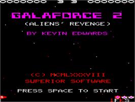 Title screen of Galaforce 2 on the Acorn Electron.