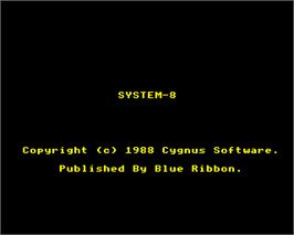 Title screen of System-8 on the Acorn Electron.