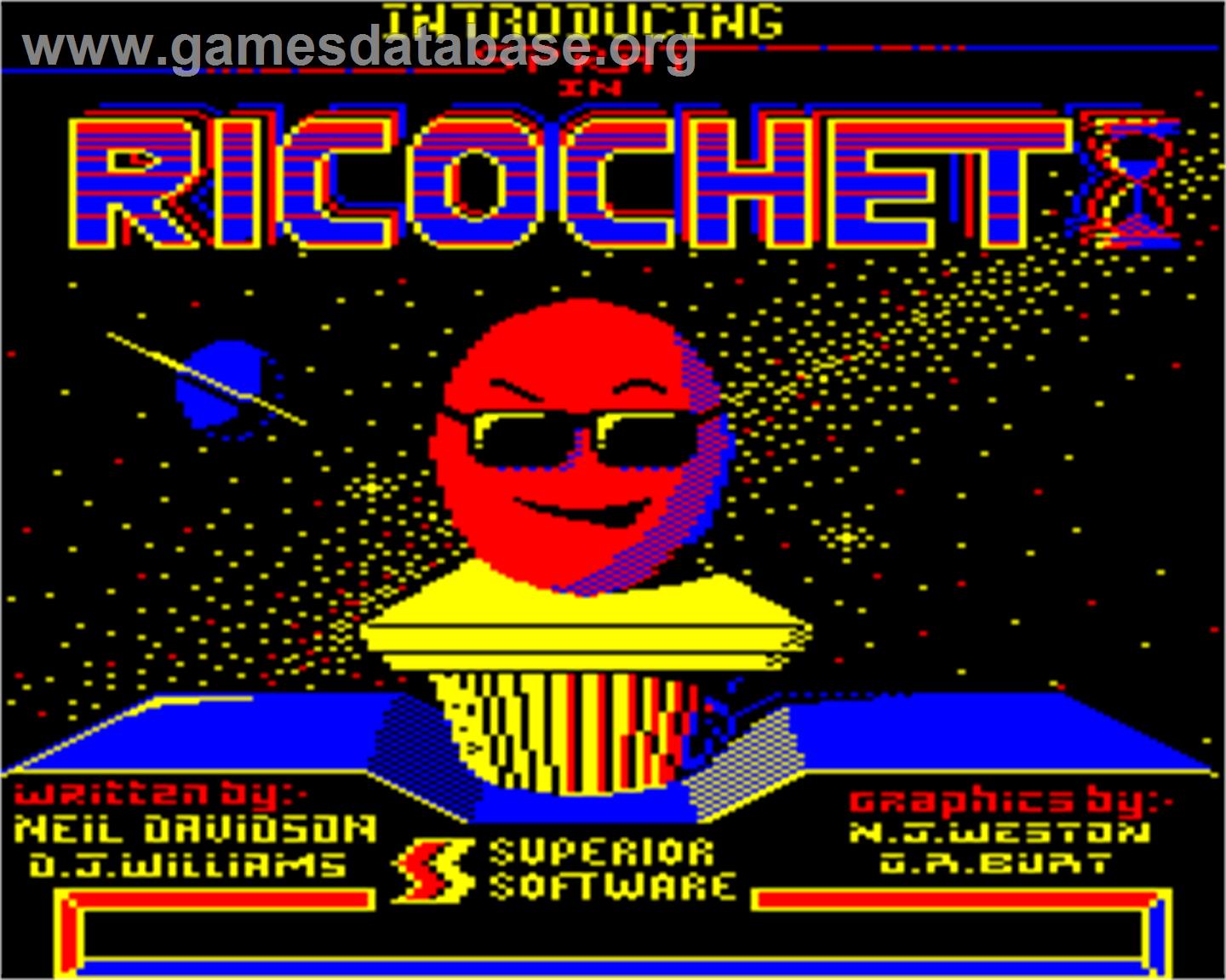 Ricochet - Acorn Electron - Artwork - Title Screen
