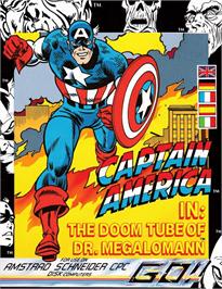 Box cover for Captain America Defies the Doom Tube on the Amstrad CPC.
