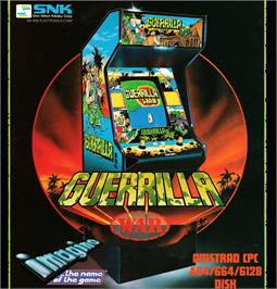 Box cover for Guerrilla War on the Amstrad CPC.
