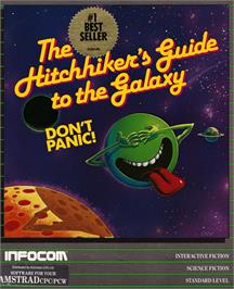Box cover for Hitch Hiker's Guide to the Galaxy on the Amstrad CPC.