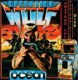Box cover for Operation Wolf on the Amstrad CPC.