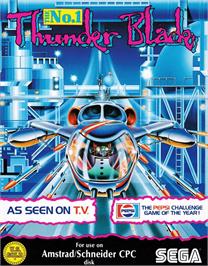 Box cover for Thunder Blade on the Amstrad CPC.
