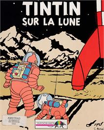 Box cover for Tintin on the Moon on the Amstrad CPC.