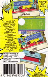 Box back cover for 1st Division Manager on the Amstrad CPC.