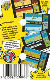 Box back cover for ATV Simulator on the Amstrad CPC.