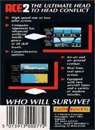 Box back cover for Ace 2: The Ultimate Head to Head Conflict on the Amstrad CPC.
