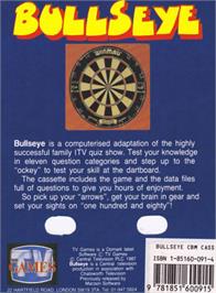 Box back cover for Bull's Eye on the Amstrad CPC.