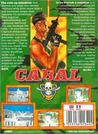 Box back cover for Cabal on the Amstrad CPC.