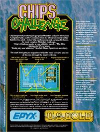 Box back cover for Chip's Challenge on the Amstrad CPC.