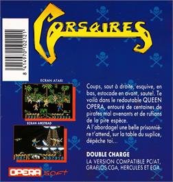 Box back cover for Corsarios on the Amstrad CPC.