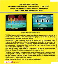 Box back cover for Cosa Nostra on the Amstrad CPC.