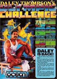 Box back cover for Daley Thompson's Olympic Challenge on the Amstrad CPC.