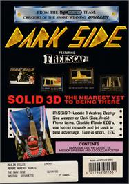 Box back cover for Dark Side on the Amstrad CPC.