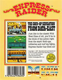 Box back cover for Express Raider on the Amstrad CPC.