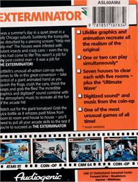 Box back cover for Exterminator on the Amstrad CPC.