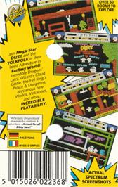 Box back cover for Fantasy World Dizzy on the Amstrad CPC.