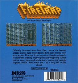 Box back cover for Fire Trap on the Amstrad CPC.