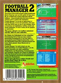 Box back cover for Football Manager 2 on the Amstrad CPC.