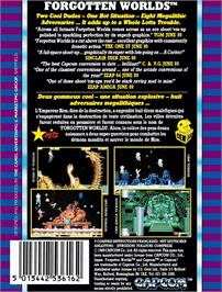Box back cover for Forgotten Worlds on the Amstrad CPC.