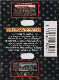 Box back cover for Freddy Hardest in South Manhattan on the Amstrad CPC.